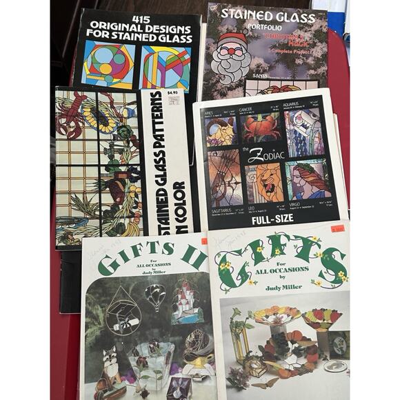Stained Glass Pattern Design Book Lot Of 100 Plus PB Books VTG - Picture 13 of 13